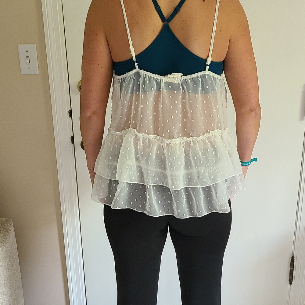 Sheer spaghetti strap top